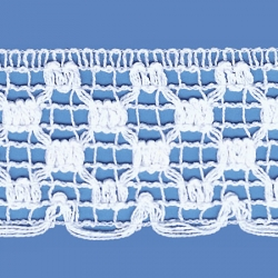 <strong>874/ 1</strong> - Lace Trimming Wide Double X/ White -  Wide 5cm 