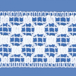 <strong>877/ 1</strong> - Wide Lace Trimming Double X/ White - Wide 5,5cm