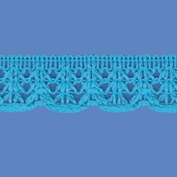 <strong>R4/ 19</strong> - Lace Trimming Milenium/ Turquoise - Wide 2,5cm