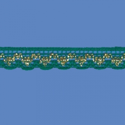 <strong>808/ 22/81</strong> - Handicraft Lace Trimming/ Green with gold