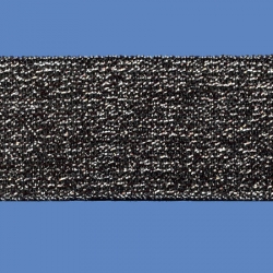 <strong>W412/ 2/82</strong> - Metallic elastic ribbon/ Black - Silver