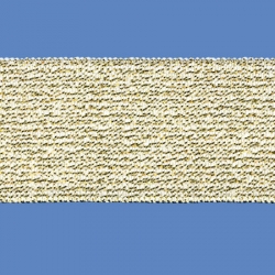 <strong>W412 /1/81</strong> - Metallic elastic ribbon/ White - gold
